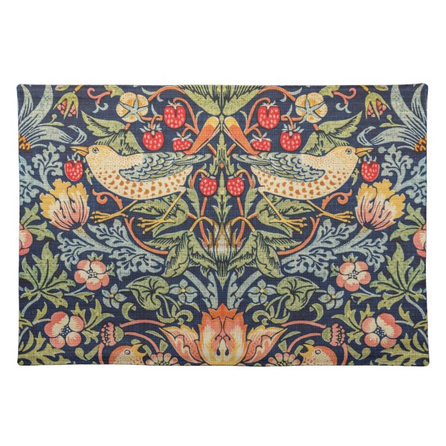 Strawberry Thief William Morris Vintage Cloth Placemat (Front)