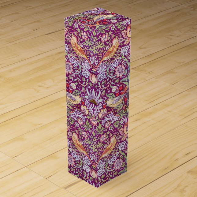 Strawberry Thief, William Morris Wine Box (Front)