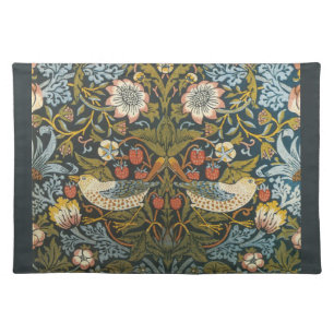 Strawberry Thieves by William Morris, Vintage Art Cloth Placemat