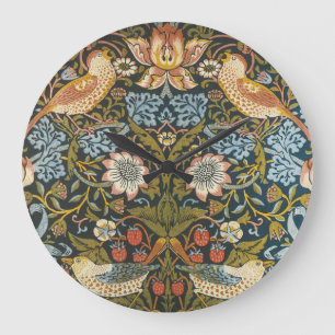 Strawberry Thieves by William Morris, Vintage Art Large Clock