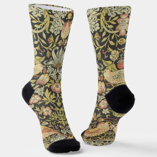 Strawberry Thieves by William Morris, Vintage Art Socks