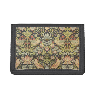 Strawberry Thieves by William Morris, Vintage Art Tri-fold Wallet