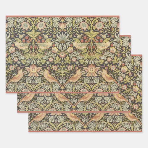 Strawberry Thieves by William Morris Vintage Art Wrapping Paper Sheets