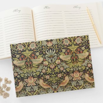 Strawberry Thieves Vintage Wedding Set Guest Book by InvitationCafe at Zazzle