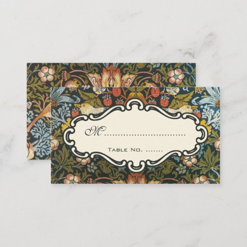 Strawberry Thieves Vintage Wedding Set Place Card