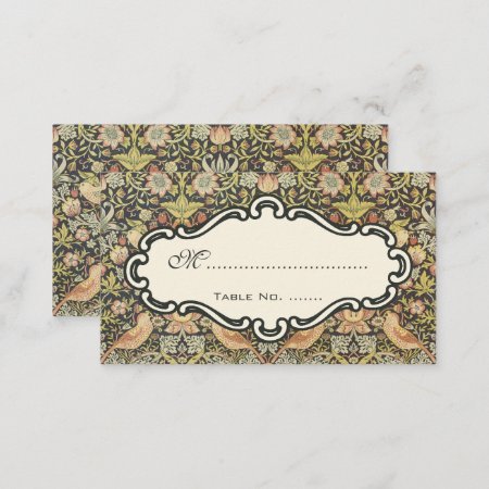 Strawberry Thieves Vintage Wedding Set Place Card