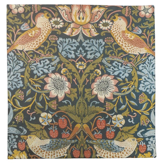 Strawberry Thieves William Morris Antique Pattern Cloth Napkin (Front)