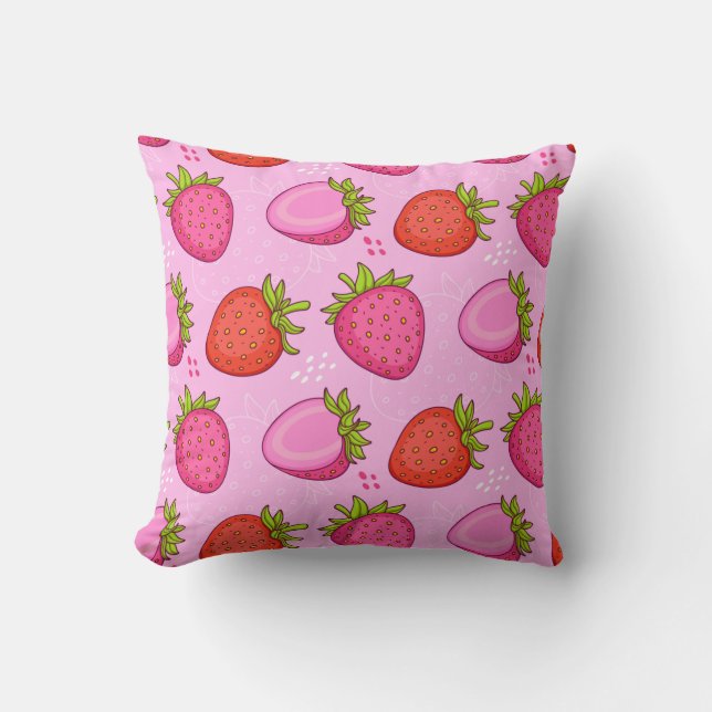 Strawberry Throw Pillow (Front)