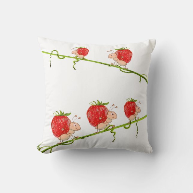 Strawberry Throw Pillow (Front)