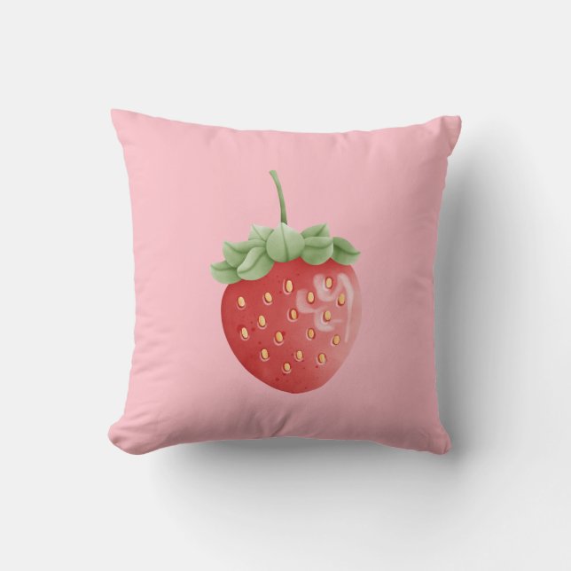 Strawberry Throw Pillow (Front)