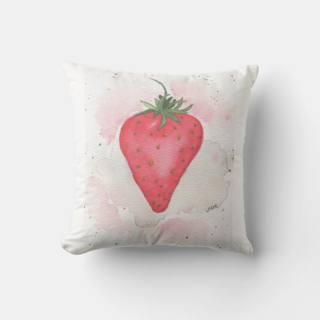 Strawberry Throw Pillow (Front)