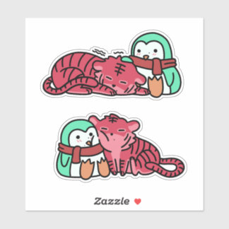 Strawberry Tiger & Mint Penguin Sticker Pack ver.2