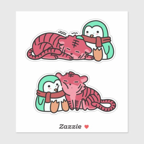 Strawberry Tiger  Mint Penguin Sticker Pack ver2