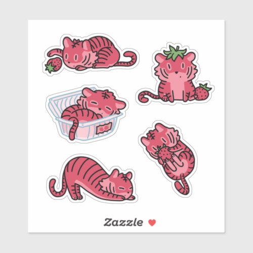 Strawberry Tiger Sticker Pack