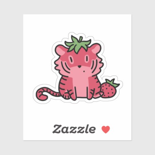 Strawberry Tiger Sticker ver3