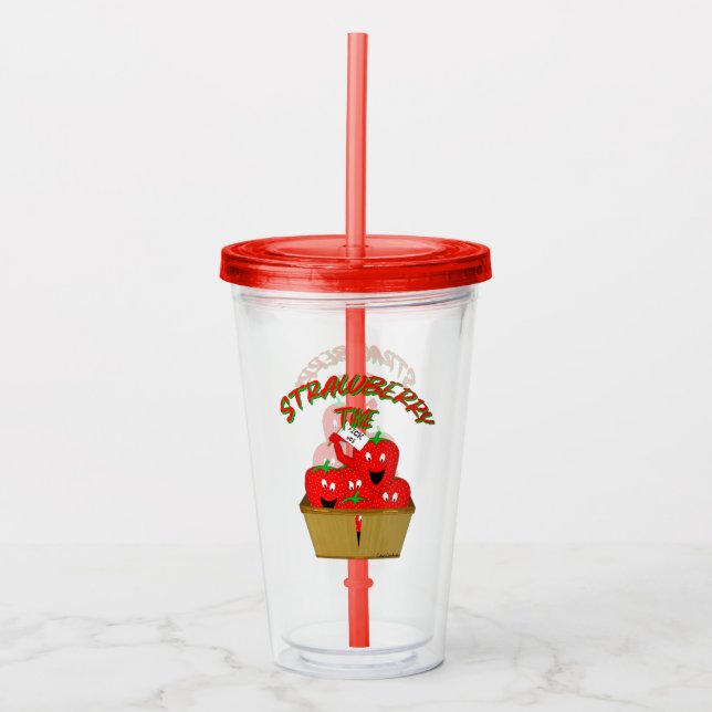 Strawberry Time! Acrylic Tumbler (Front)