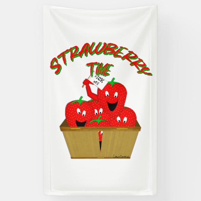 Strawberry Time! Banner (Vertical)