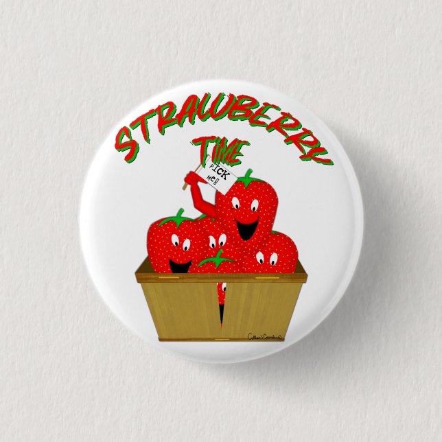 Strawberry Time! Button (Front)
