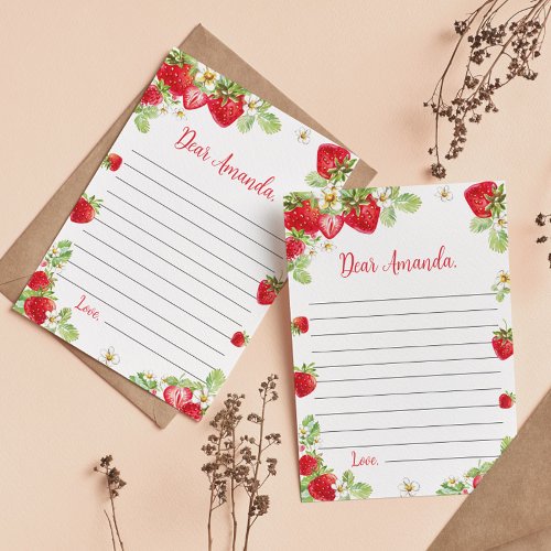 Strawberry Time Capsule Note Message Card