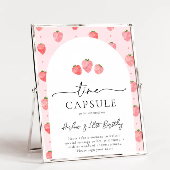 Capsule Sign Examples Strawberry Time Capsule Sign | Zazzle