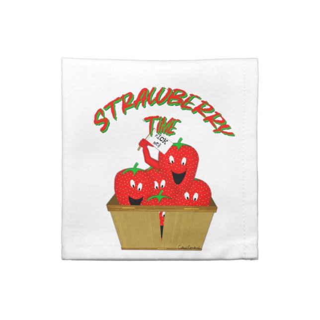 Strawberry Time! Cloth Napkin (Quarter Fold)