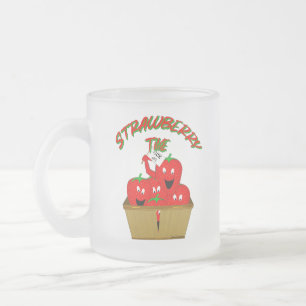 Strawberry Time! Frosted Glass Coffee Mug
