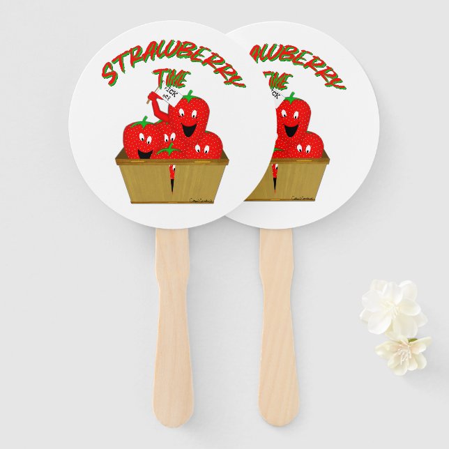 Strawberry Time! Hand Fan (Front and Back)