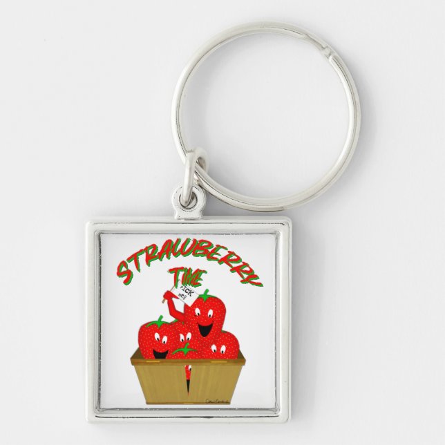 Strawberry Time! Keychain (Front)