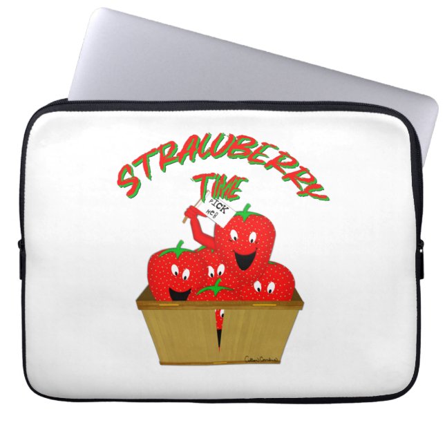 Strawberry Time! Laptop Sleeve (Front)
