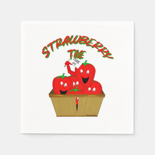 Strawberry Time! Napkins (Front)