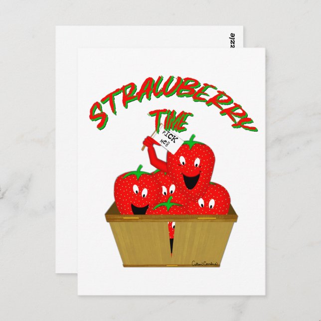 Strawberry Time! Postcard (Front/Back)