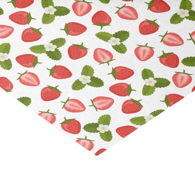 Strawberry Tissue Paper - White (Corner)