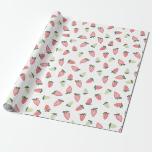 Strawberry toss wrapping paper