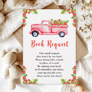 Strawberry Truck Baby Shower Book Request Enclosure Card