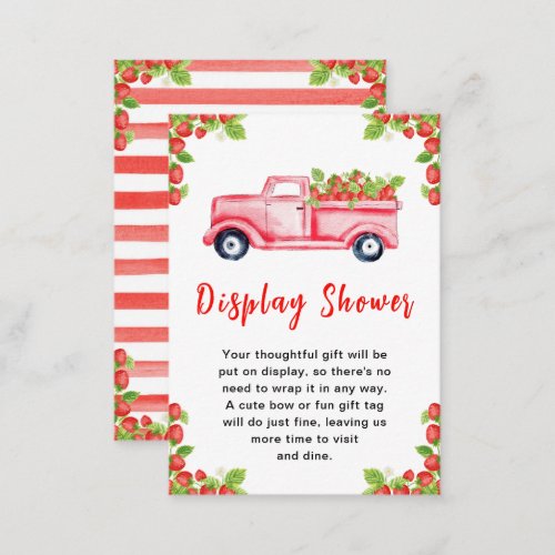 Strawberry Truck Baby Shower Display Shower Enclosure Card