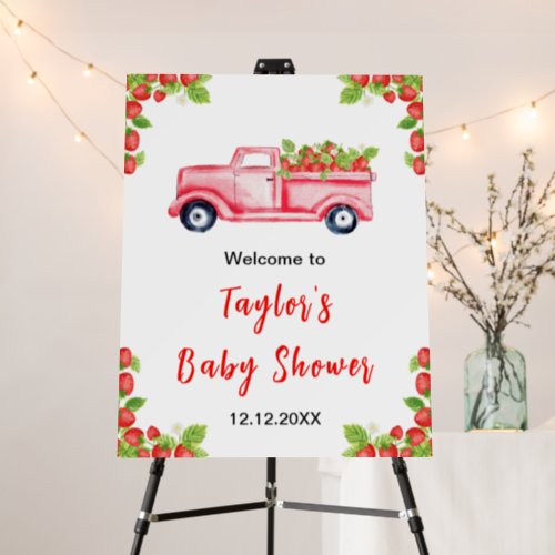 Strawberry Truck Baby Shower Welcome Sign