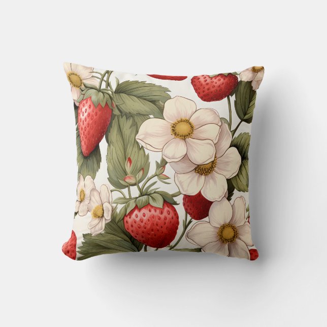 Strawberry Tumbler | Fruit Tumbler | Summer Tumble Throw Pillow (Front)