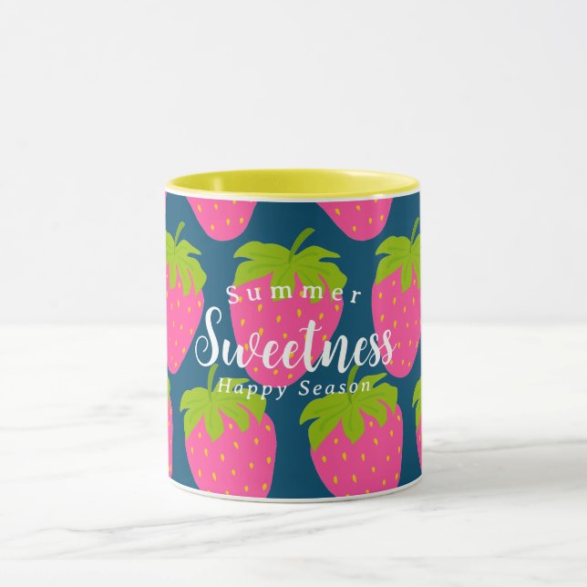 Strawberry Turquoise Blue  Mug (Center)
