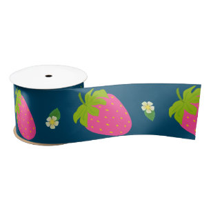 Strawberry Turquoise Blue Satin Ribbon