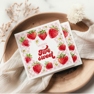 Strawberry Two Sweet 2nd Birthday Napkins