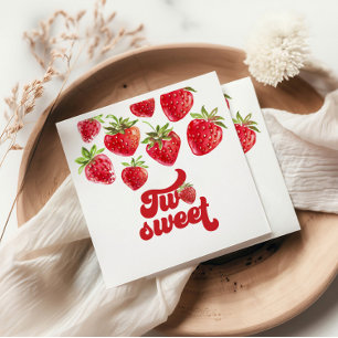 Strawberry Two Sweet 2nd Birthday Napkins