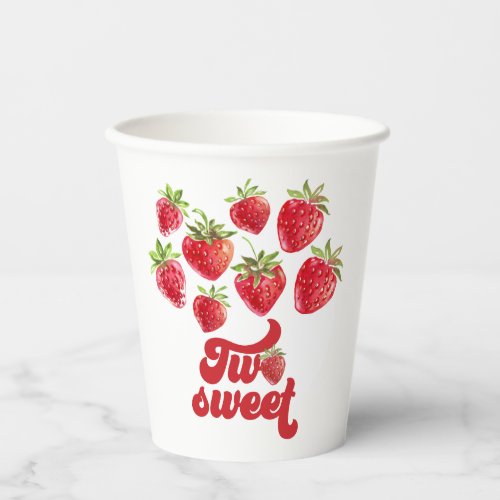 Strawberry two sweet 2nd Birthday Paper Cups