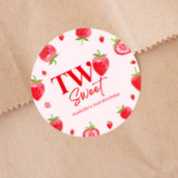 Strawberry Two Sweet Pink Red 2nd Birthday Party