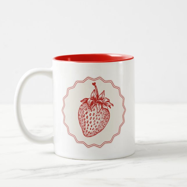 Strawberry Two-Tone Coffee Mug (Left)