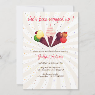 Strawberry Vanilla Choco Scoop Bridal Shower Invitation