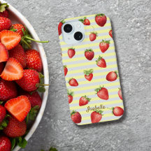 Strawberry Vanilla Stripes Personalize Iphone Case
