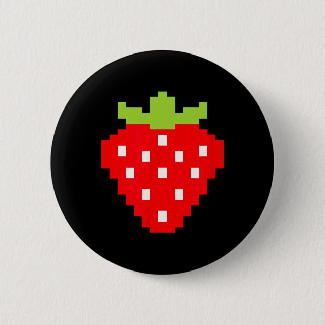 Strawberry Video Game Player 1  Button (Front)
