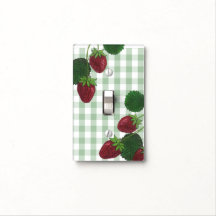 Strawberry Vine And Gingham Light Switch Cover