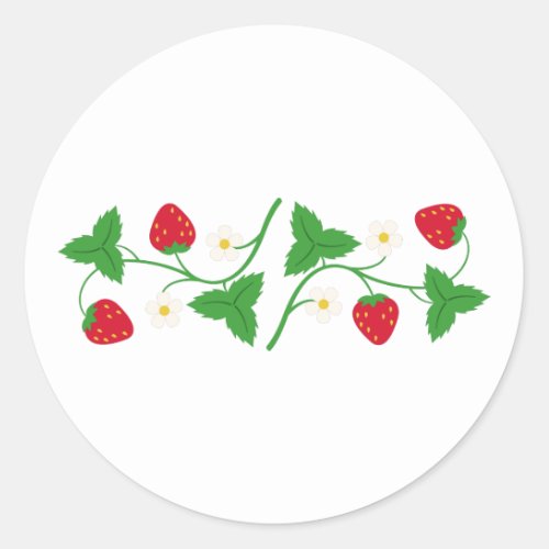 Strawberry Vine Classic Round Sticker