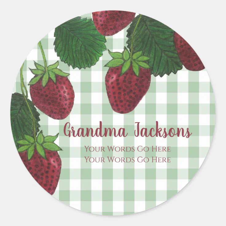 Strawberry Vine Custom Stickers | Zazzle